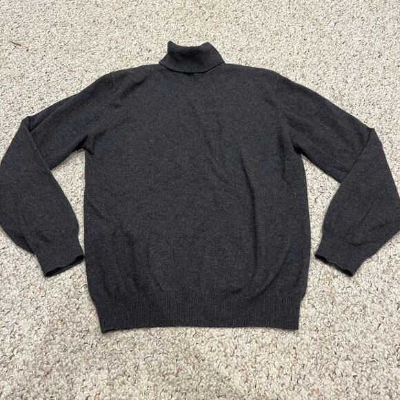 Joseph & Lyman 100% Cashmere Turtleneck Sweater Sz S Dark Gray Quiet Luxury - Picture 1 of 6
